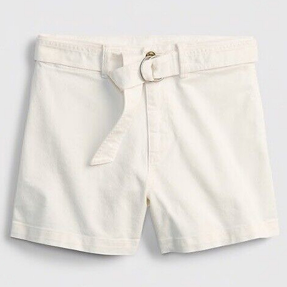 NWOT GAP 4" High Rise Belted White Jean Shorts - Picture 12 of 13